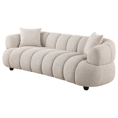 Whitney Pebble Contemporary Channel Tufted Woven Fabric Upholstered Sofa - Ornate Home