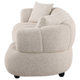 Whitney Pebble Contemporary Channel Tufted Woven Fabric Upholstered Sofa - Ornate Home