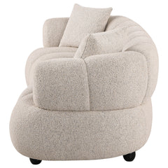 Whitney Pebble Contemporary Channel Tufted Woven Fabric Upholstered Sofa - Ornate Home