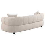 Whitney Pebble Contemporary Channel Tufted Woven Fabric Upholstered Sofa - Ornate Home