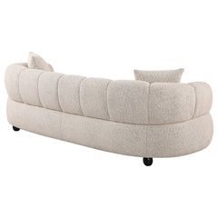 Whitney Pebble Contemporary Channel Tufted Woven Fabric Upholstered Sofa - Ornate Home
