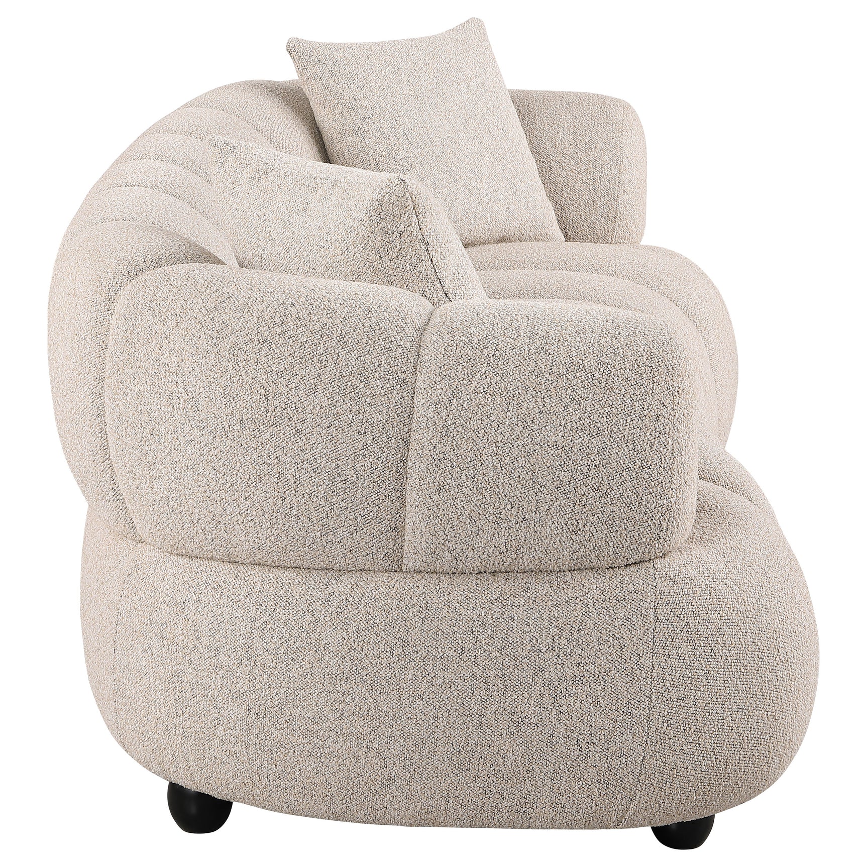 Whitney Pebble Contemporary Channel Tufted Woven Fabric Upholstered Sofa - Ornate Home