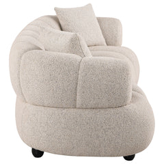 Whitney Pebble Contemporary Channel Tufted Woven Fabric Upholstered Sofa - Ornate Home