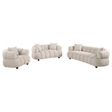 Whitney Pebble Contemporary Channel Tufted Woven Fabric Upholstered Sofa Set - Ornate Home