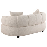 Whitney Pebble Contemporary Channel Tufted Woven Fabric Upholstered Sofa Set - Ornate Home