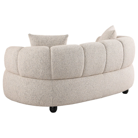 Whitney Pebble Contemporary Channel Tufted Woven Fabric Upholstered Sofa Set - Ornate Home
