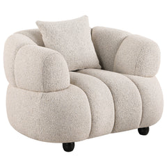 Whitney Pebble Contemporary Channel Tufted Woven Fabric Upholstered Sofa Set - Ornate Home