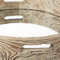 Whittier Brown Small Wooden Mirrored Base Tray