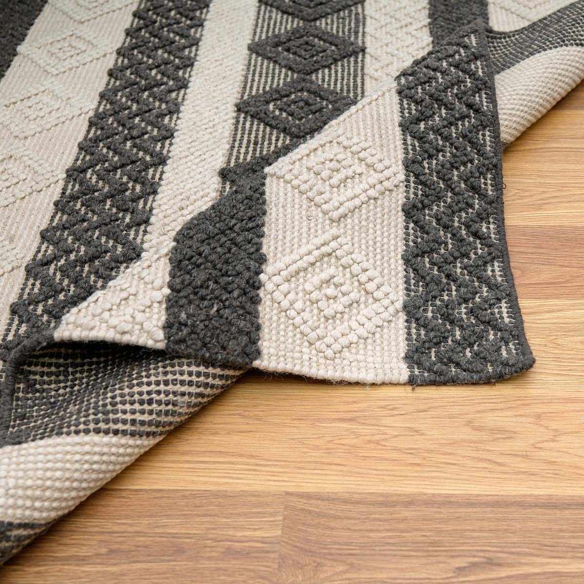Whittington Black&White Wool Rug - Clearance - Ornate Home