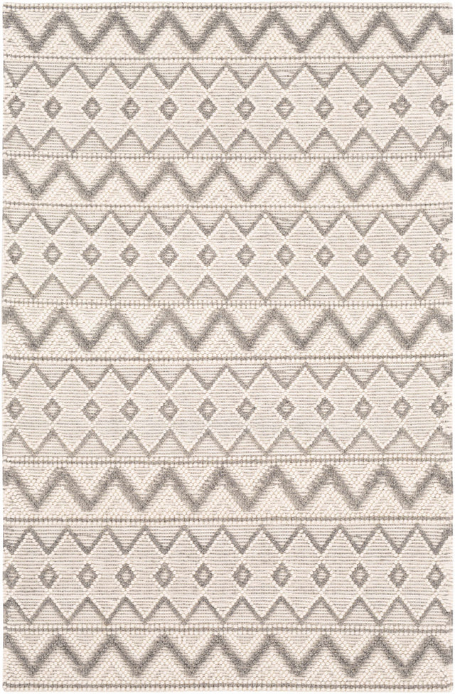 Whittington Gray&Cream Wool Rug - Clearance - Ornate Home