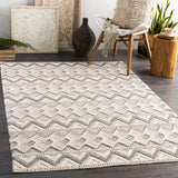 Whittington Gray&Cream Wool Rug - Clearance - Ornate Home