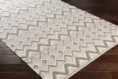 Whittington Gray&Cream Wool Rug - Clearance - Ornate Home