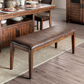 Wichita Distressed Dark Oak Bench - Ornate Home