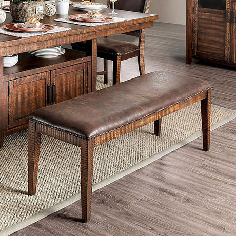 Wichita Distressed Dark Oak Bench - Ornate Home