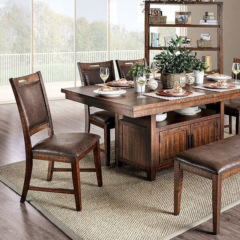 Wichita Distressed Dark Oak Dining Table - Ornate Home