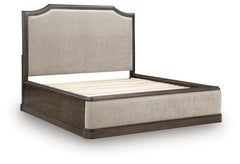 Wickenger Dark Brown King Upholstered Panel Bed - Ornate Home