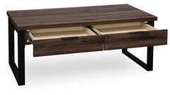 Wickman Falls Dark Brown Coffee Table - Ornate Home