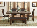 Wieland Light Rustic Brown/Brown 6-Piece Dining Table Set - Ornate Home
