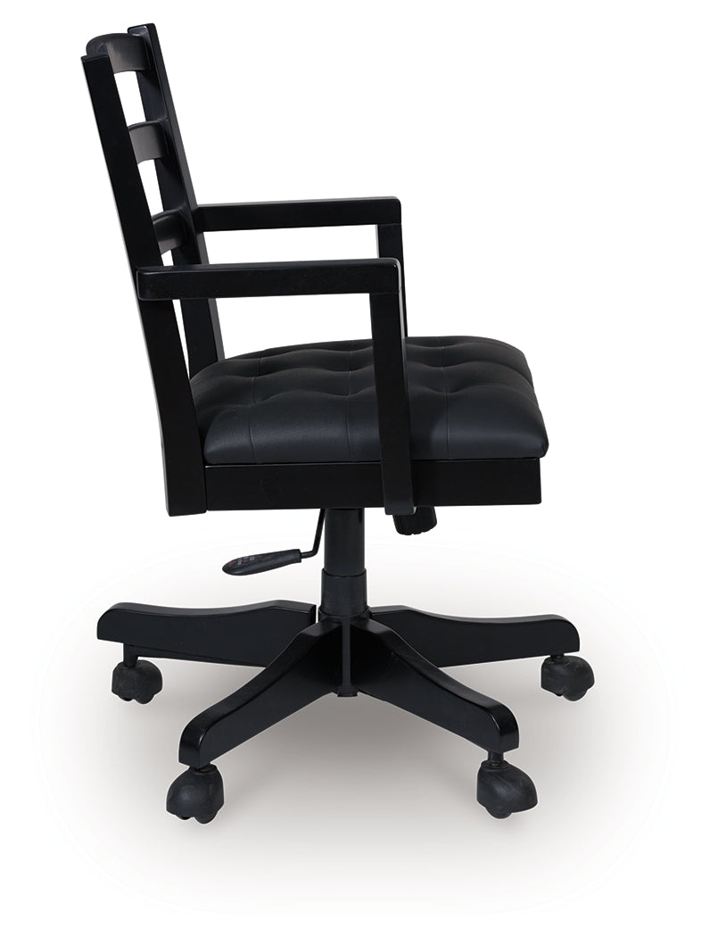 Wildenauer Black Home Office Swivel Desk Chair (Online Special Price) - Ornate Home