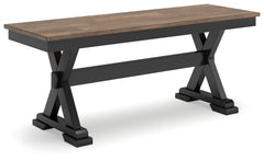 Wildenauer Brown & Black 50" Dining Room Bench - Ornate Home