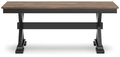 Wildenauer Brown & Black 50" Dining Room Bench - Ornate Home