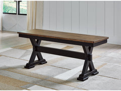 Wildenauer Brown & Black 50" Dining Room Bench - Ornate Home