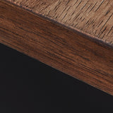 Wildenauer Brown/Black 76" TV Stand with Electric Fireplace (realistic-looking log) - Ornate Home