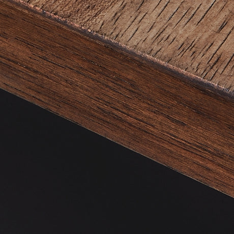 Wildenauer Brown/Black 76" TV Stand with Electric Fireplace (realistic-looking log) - Ornate Home