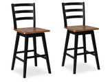 Wildenauer Brown/Black Bar Height Barstool (Set of 2) - Ornate Home
