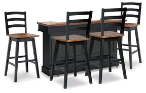 Wildenauer Brown/Black Bar Table and 4 Barstools (Online Special Price) - Ornate Home