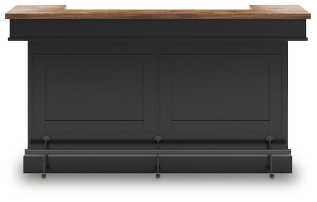 Wildenauer Brown/Black Bar Table and 4 Barstools - Ornate Home