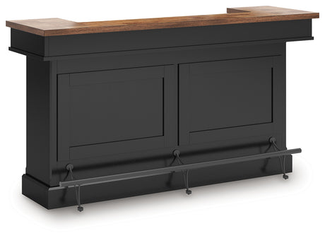 Wildenauer Brown/Black Bar Table and 4 Barstools - Ornate Home