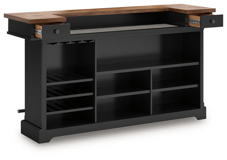 Wildenauer Brown/Black Bar Table and 4 Barstools - Ornate Home