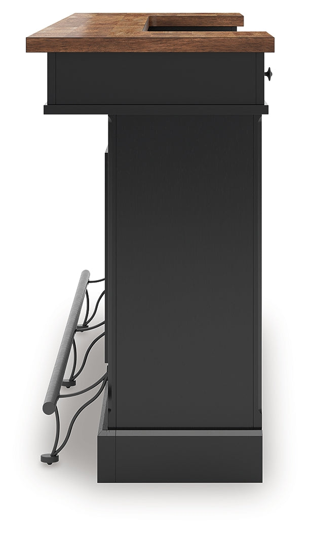 Wildenauer Brown/Black Bar Table and 4 Barstools - Ornate Home