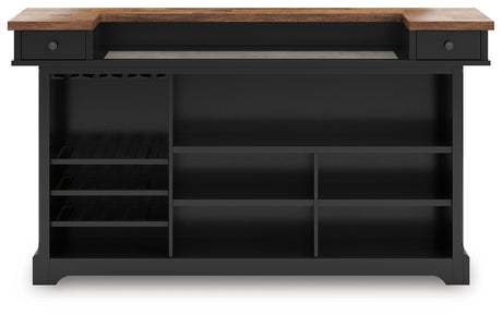 Wildenauer Brown/Black Bar Table and 4 Barstools - Ornate Home