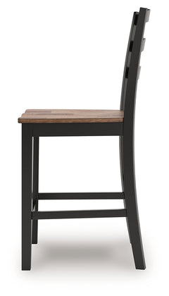 Wildenauer Brown/Black Counter Height Barstool D634-124 - Ornate Home