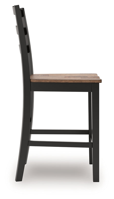 Wildenauer Brown/Black Counter Height Barstool D634-124 - Ornate Home