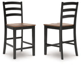 Wildenauer Brown/Black Counter Height Barstool D634-124 - Ornate Home