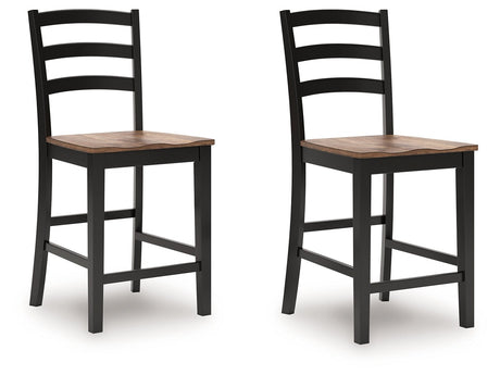 Wildenauer Brown/Black Counter Height Barstool (Set of 2) - Ornate Home