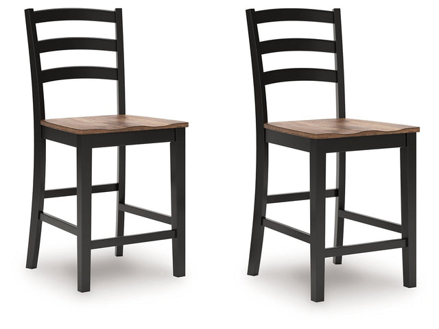 Wildenauer Brown/Black Counter Height Barstool (Set of 2) - Ornate Home