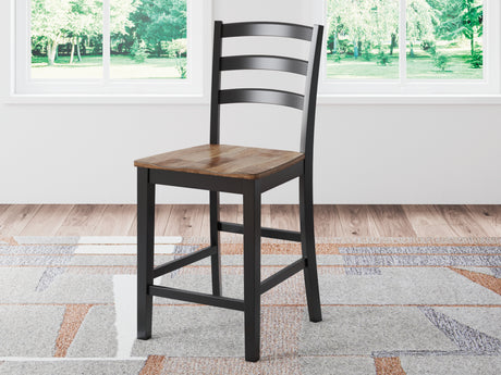 Wildenauer Brown/Black Counter Height Barstool (Set of 2) - Ornate Home