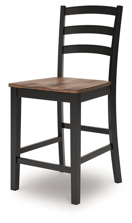 Wildenauer Brown/Black Counter Height Barstool (Set of 2) - Ornate Home
