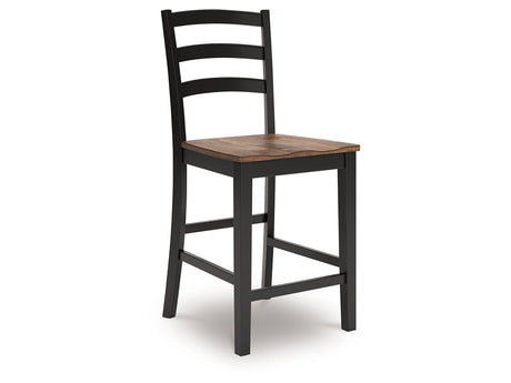 Wildenauer Brown/Black Counter Height Barstool (Set of 2) - Ornate Home