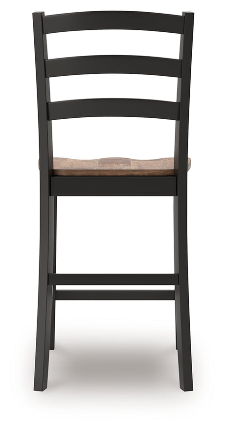 Wildenauer Brown/Black Counter Height Barstool (Set of 2) - Ornate Home