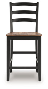 Wildenauer Brown/Black Counter Height Barstool (Set of 2) - Ornate Home