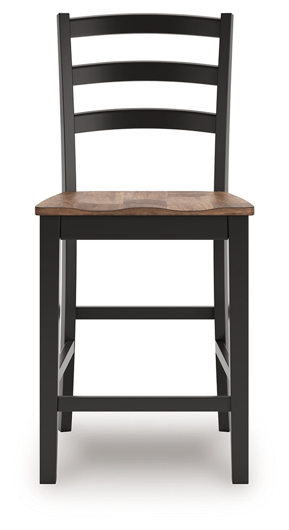Wildenauer Brown/Black Counter Height Barstool (Set of 2) - Ornate Home