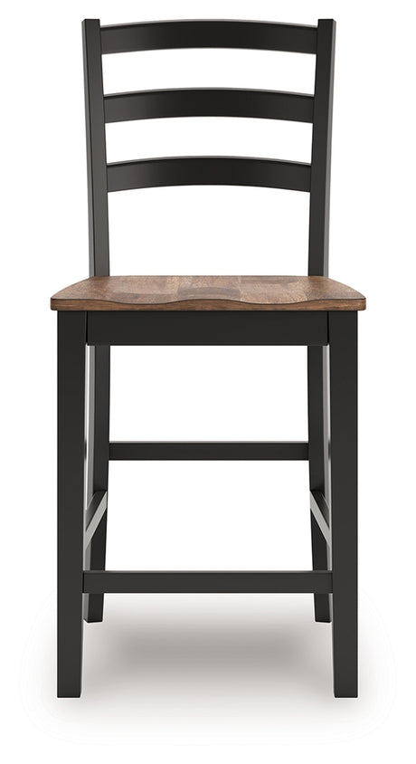 Wildenauer Brown/Black Counter Height Barstool (Set of 2) - Ornate Home