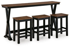 Wildenauer Brown/Black Counter Height Dining Table and 3 Barstools Set - Ornate Home