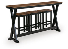 Wildenauer Brown/Black Counter Height Dining Table and 3 Barstools Set - Ornate Home