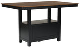 Wildenauer Brown/Black Counter Height Dining Table w/4 Barstools (Online Special Price) - Ornate Home